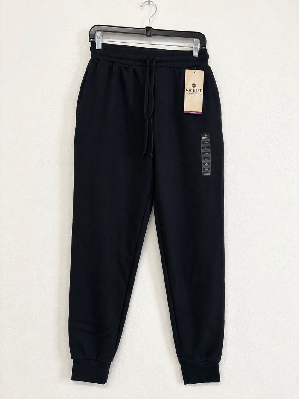 C.W. Hart Women's Black Fleece Jogger Sweatpants NWT Size Large 12/14